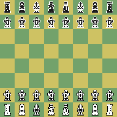 Starting position, rendered with the Playful piece set
