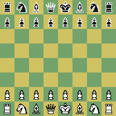 Starting position, rendered with the Classic piece set